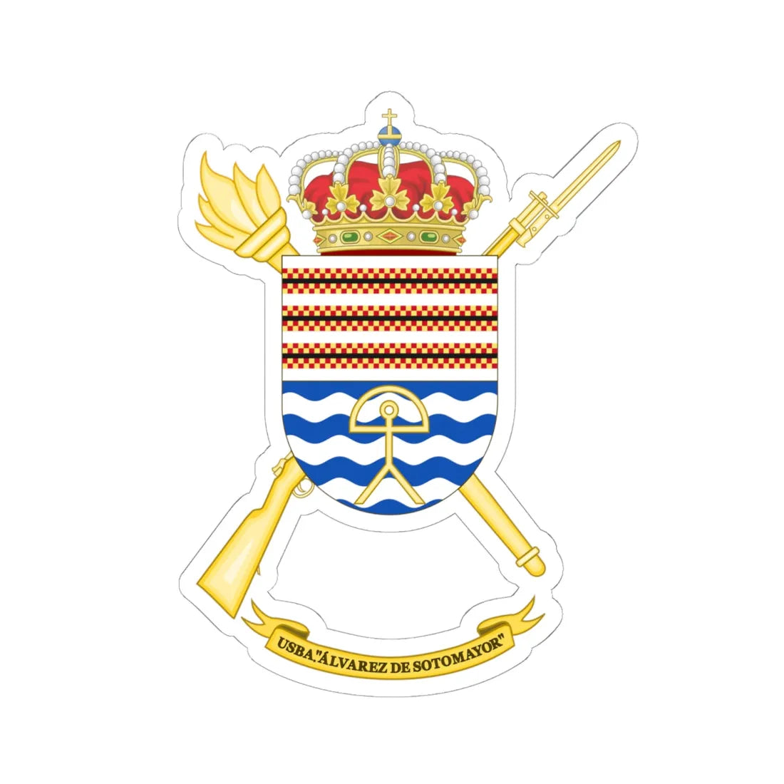 Coat of Arms of the USBA Álvarez de Sotomayor (Spain) (Coat of Arms) STICKER Vinyl Kiss-Cut Decal 6 Inch White - The Sticker Space