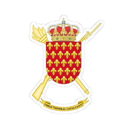 Coat of Arms of the USBAD General Cavalcanti (Spain) (Coat of Arms) STICKER Vinyl Kiss-Cut Decal 4 Inch White - The Sticker Space
