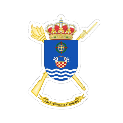 Coat of Arms of the USBAD Teniente Flomesta (Spain) (Coat of Arms) STICKER Vinyl Kiss-Cut Decal 6 Inch White - The Sticker Space