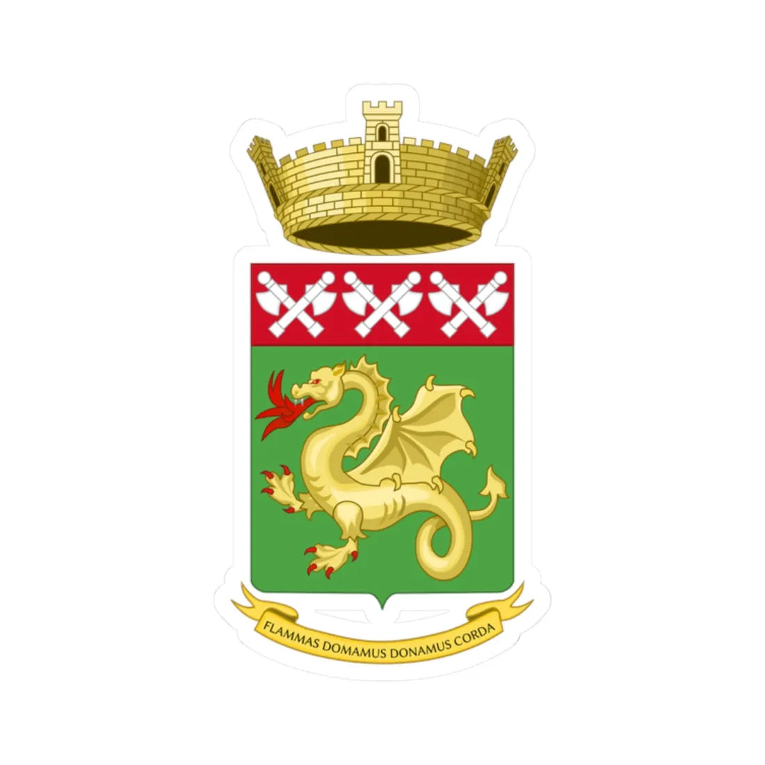 Coat of Arms of the Vigili del Fuoco (Italy) (Coat of Arms) STICKER Vinyl Kiss-Cut Decal 2 Inch White - The Sticker Space