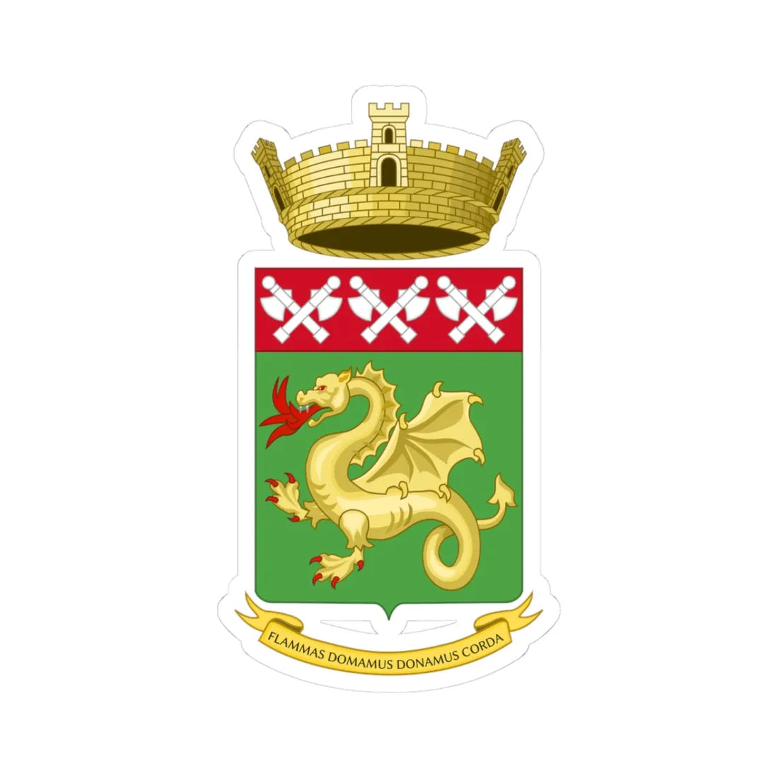 Coat of Arms of the Vigili del Fuoco (Italy) (Coat of Arms) STICKER Vinyl Kiss-Cut Decal 3 Inch White - The Sticker Space