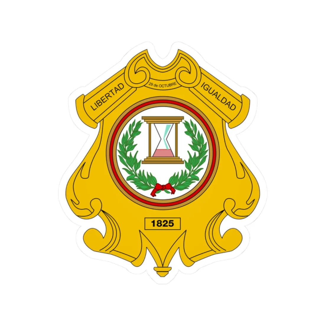 Coat of arms of Totonicapán (Guatemala) (Coat of Arms) STICKER Vinyl Kiss-Cut Decal 2 Inch White - The Sticker Space