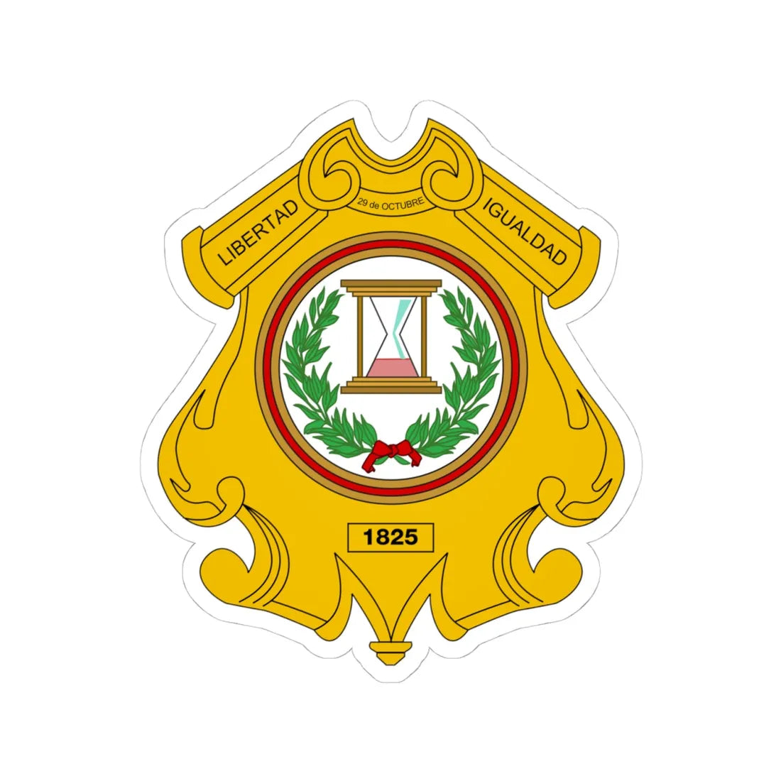 Coat of arms of Totonicapán (Guatemala) (Coat of Arms) STICKER Vinyl Kiss-Cut Decal 4 Inch White - The Sticker Space