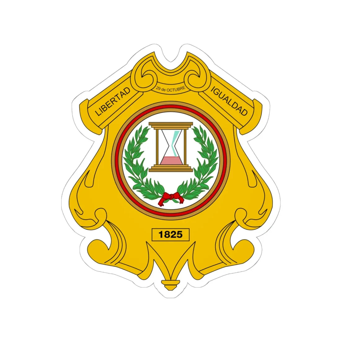 Coat of arms of Totonicapán (Guatemala) (Coat of Arms) STICKER Vinyl Kiss-Cut Decal 6 Inch White - The Sticker Space