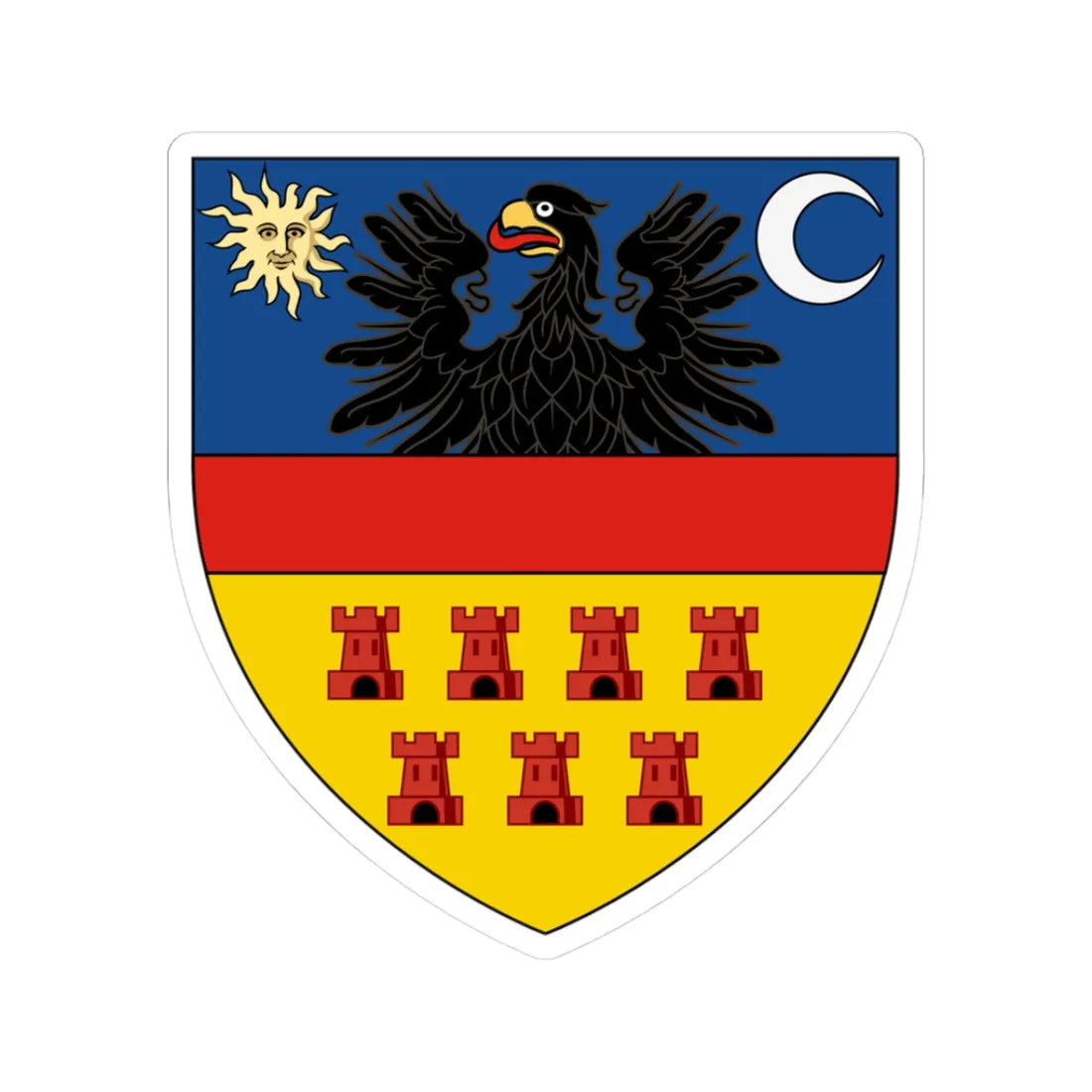 Coat of arms of Transylvania - STICKER Vinyl Kiss-Cut Decal 3 Inch White - The Sticker Space