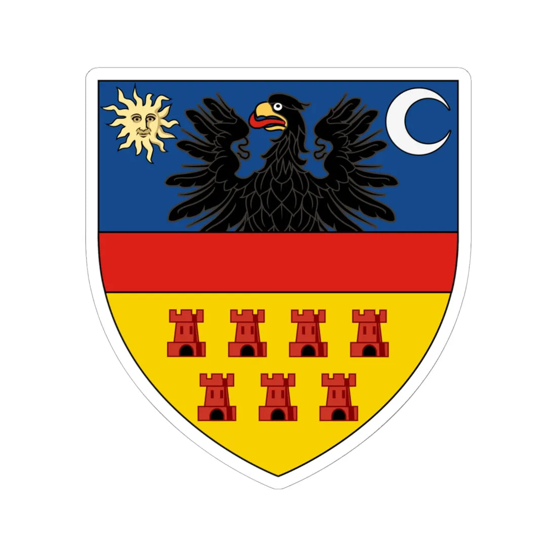 Coat of arms of Transylvania - STICKER Vinyl Kiss-Cut Decal 6 Inch White - The Sticker Space