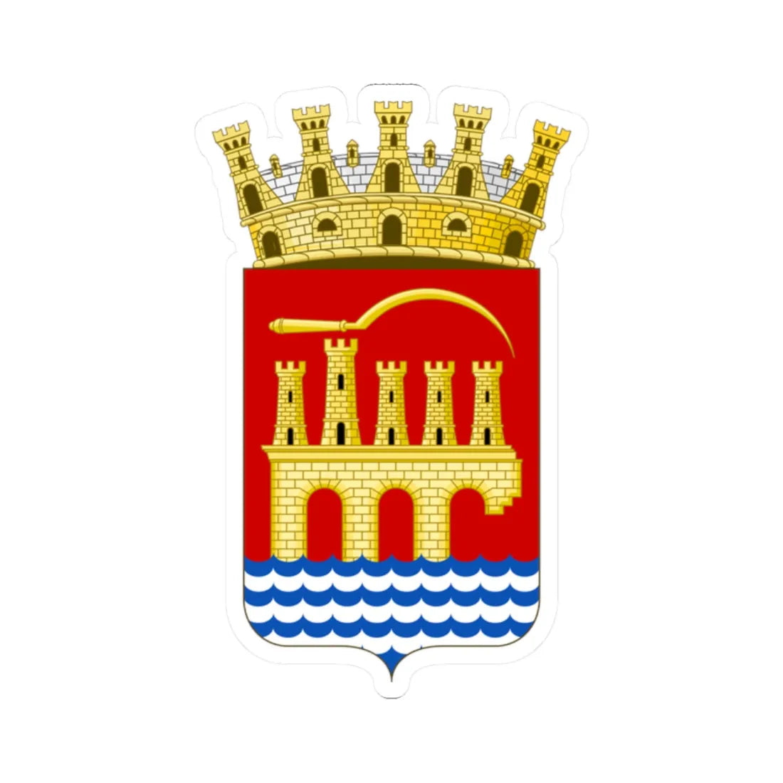 Coat of arms of Trapani (Italy) (Coat of Arms) STICKER Vinyl Kiss-Cut Decal 2 Inch White - The Sticker Space