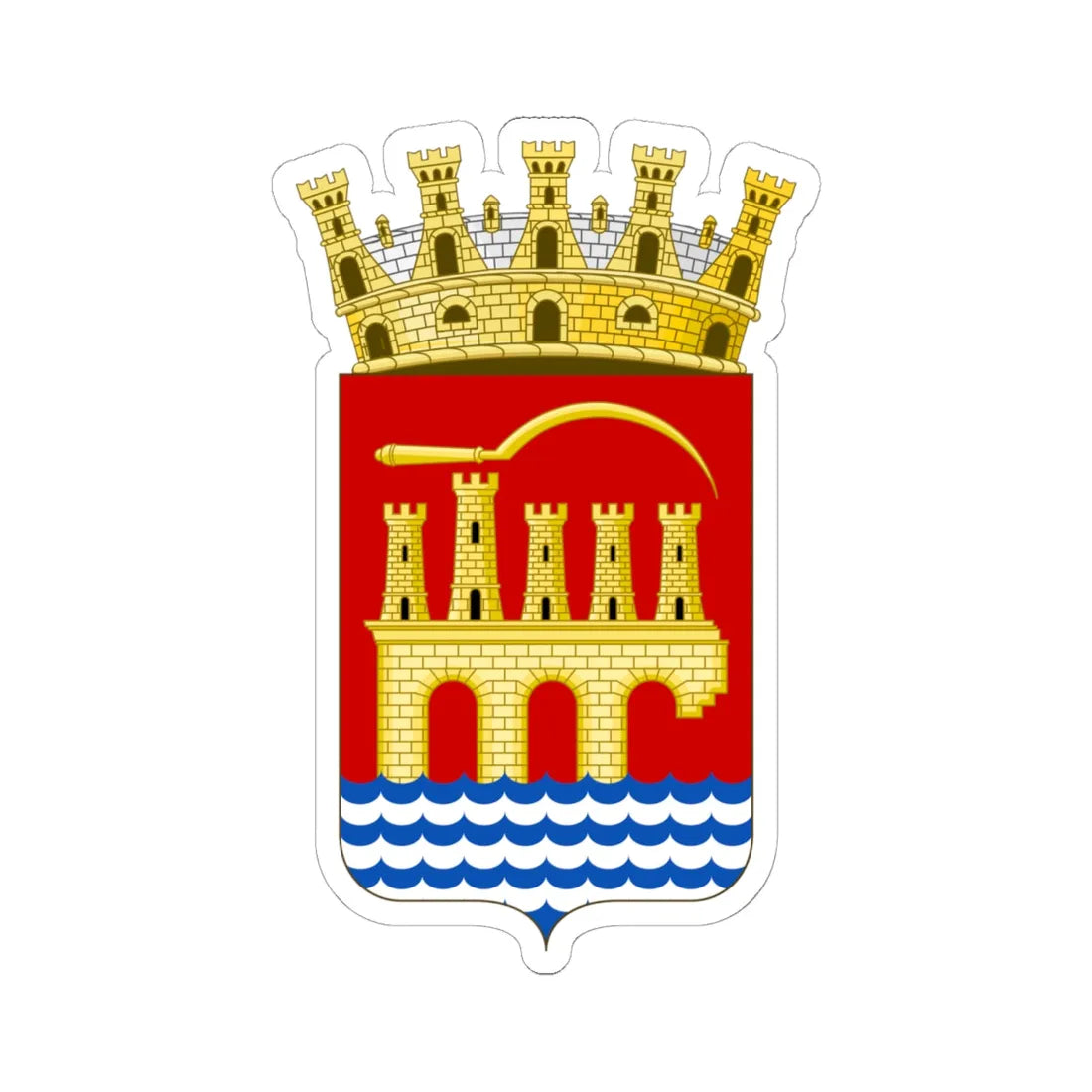 Coat of arms of Trapani (Italy) (Coat of Arms) STICKER Vinyl Kiss-Cut Decal 6 Inch White - The Sticker Space