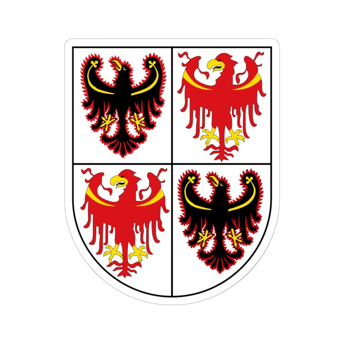 Coat of arms of Trentino-South Tyrol (Italy) (Coat of Arms) STICKER Vinyl Kiss-Cut Decal 6 Inch White - The Sticker Space