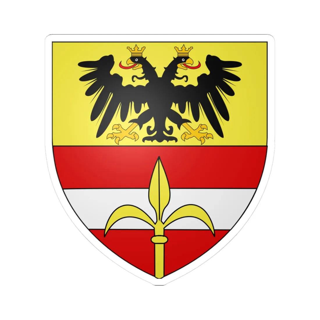 Coat of Arms of Trieste ancient (Italy) (Coat of Arms) STICKER Vinyl Kiss-Cut Decal 3 Inch White - The Sticker Space