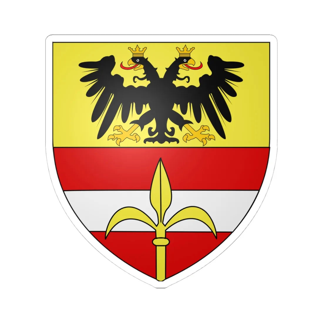 Coat of Arms of Trieste ancient (Italy) (Coat of Arms) STICKER Vinyl Kiss-Cut Decal 4 Inch White - The Sticker Space