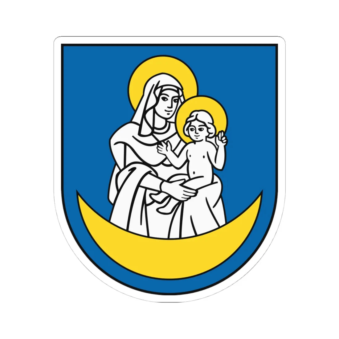 Coat of Arms of Trstená (Slovakia) (Coat of Arms) STICKER Vinyl Kiss-Cut Decal 4 Inch White - The Sticker Space