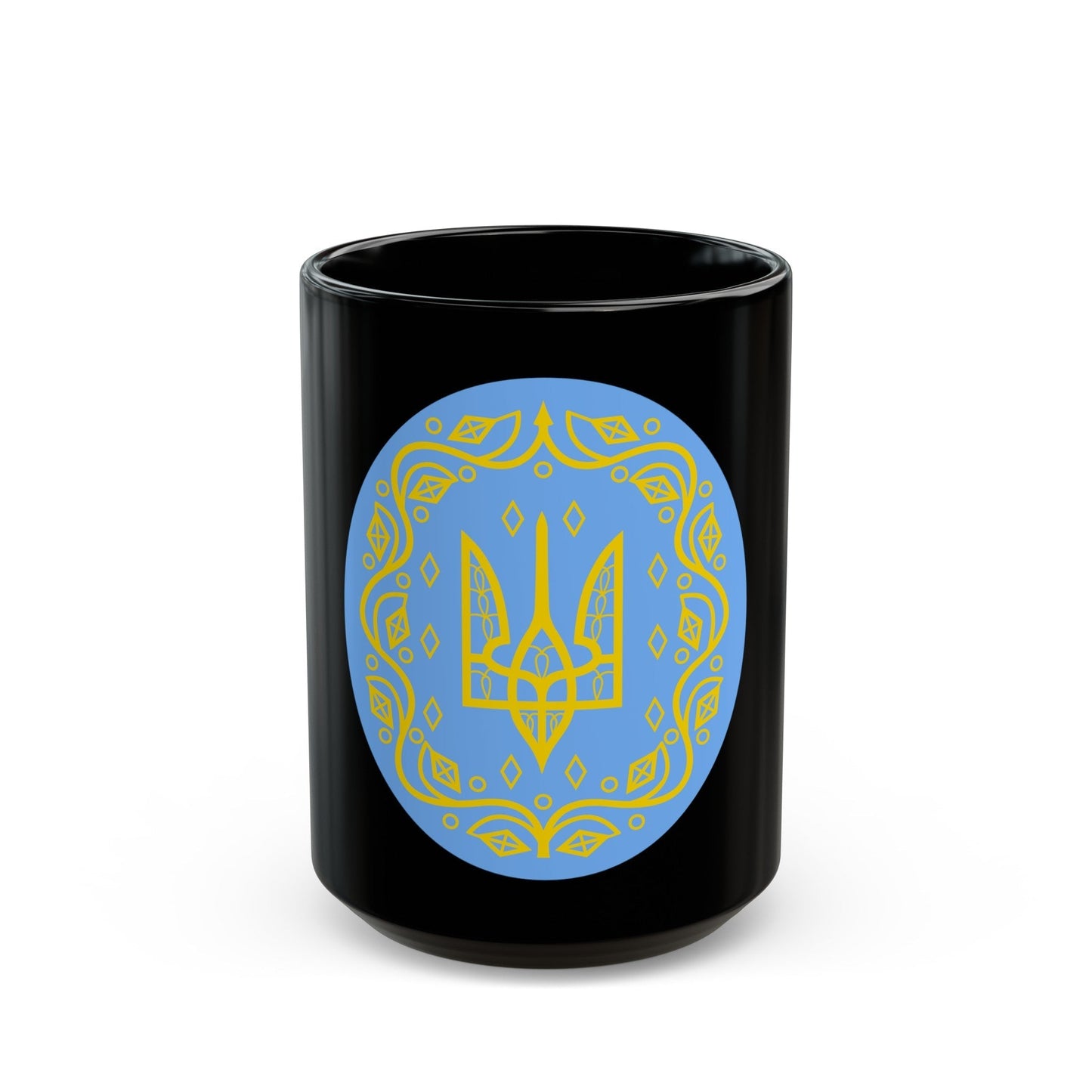 Coat of arms of Ukrainian People's Republic 2 - Black Coffee Mug-15oz-The Sticker Space