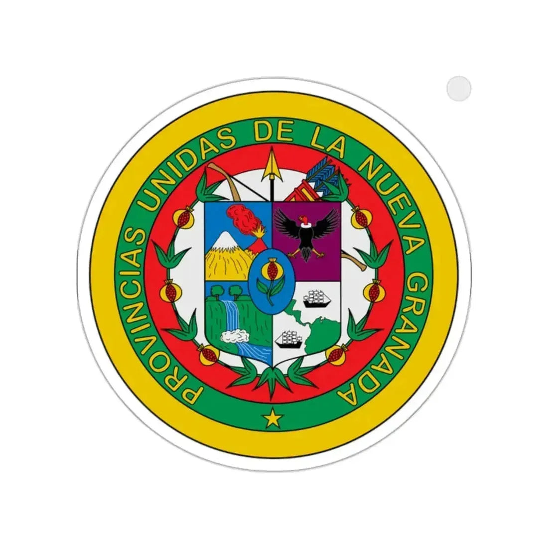 Coat of arms of United Provinces of New Granada 2 STICKER Vinyl Die-Cut Decal 2 Inch - The Sticker Space
