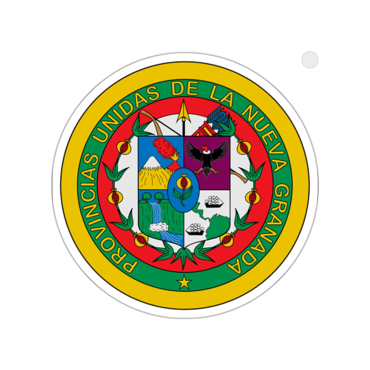 Coat of arms of United Provinces of New Granada 2 STICKER Vinyl Die-Cut Decal-White-The Sticker Space