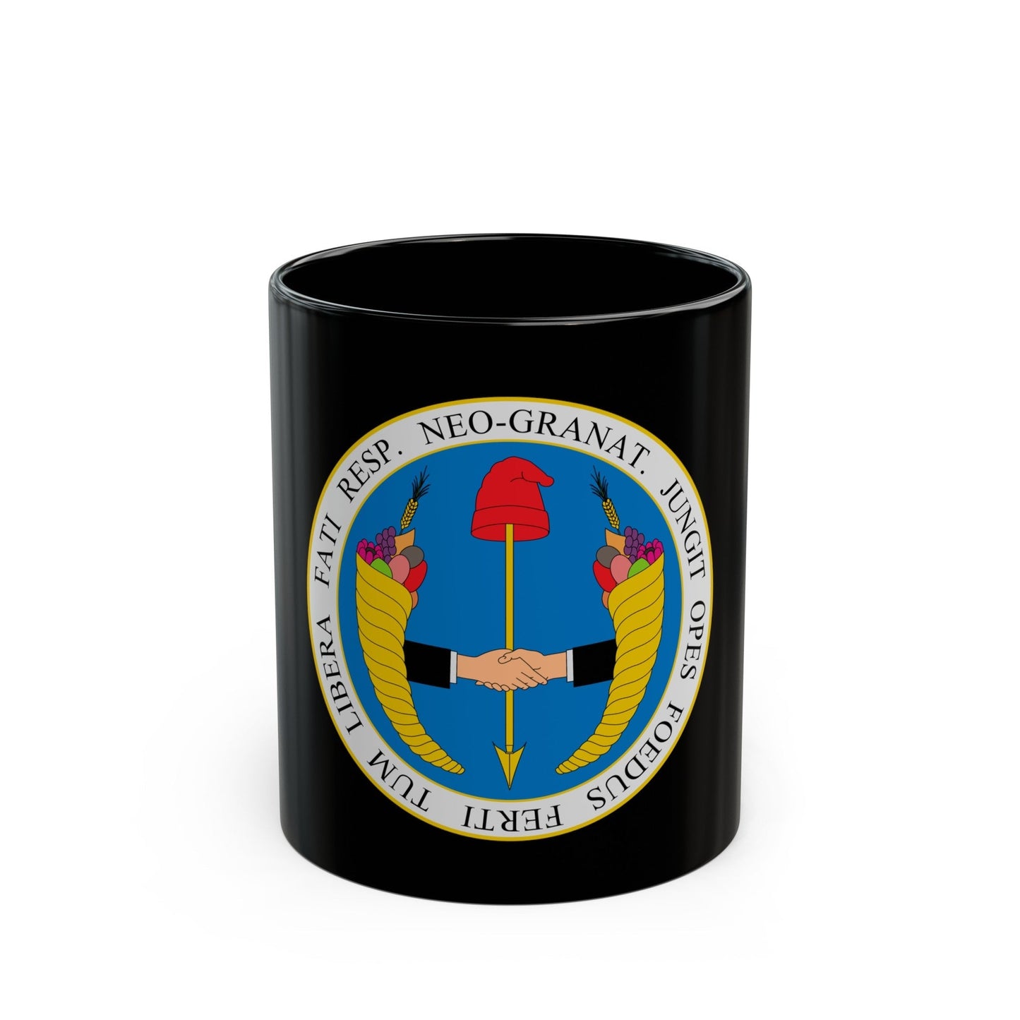 Coat of arms of United Provinces of New Granada - Black Coffee Mug-11oz-The Sticker Space