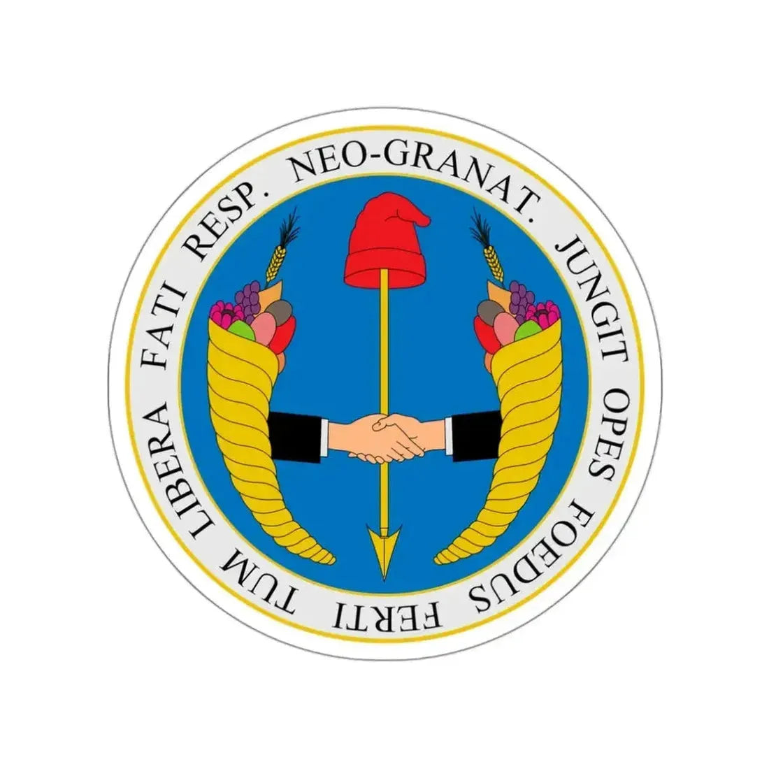 Coat of arms of United Provinces of New Granada STICKER Vinyl Die-Cut Decal - The Sticker Space