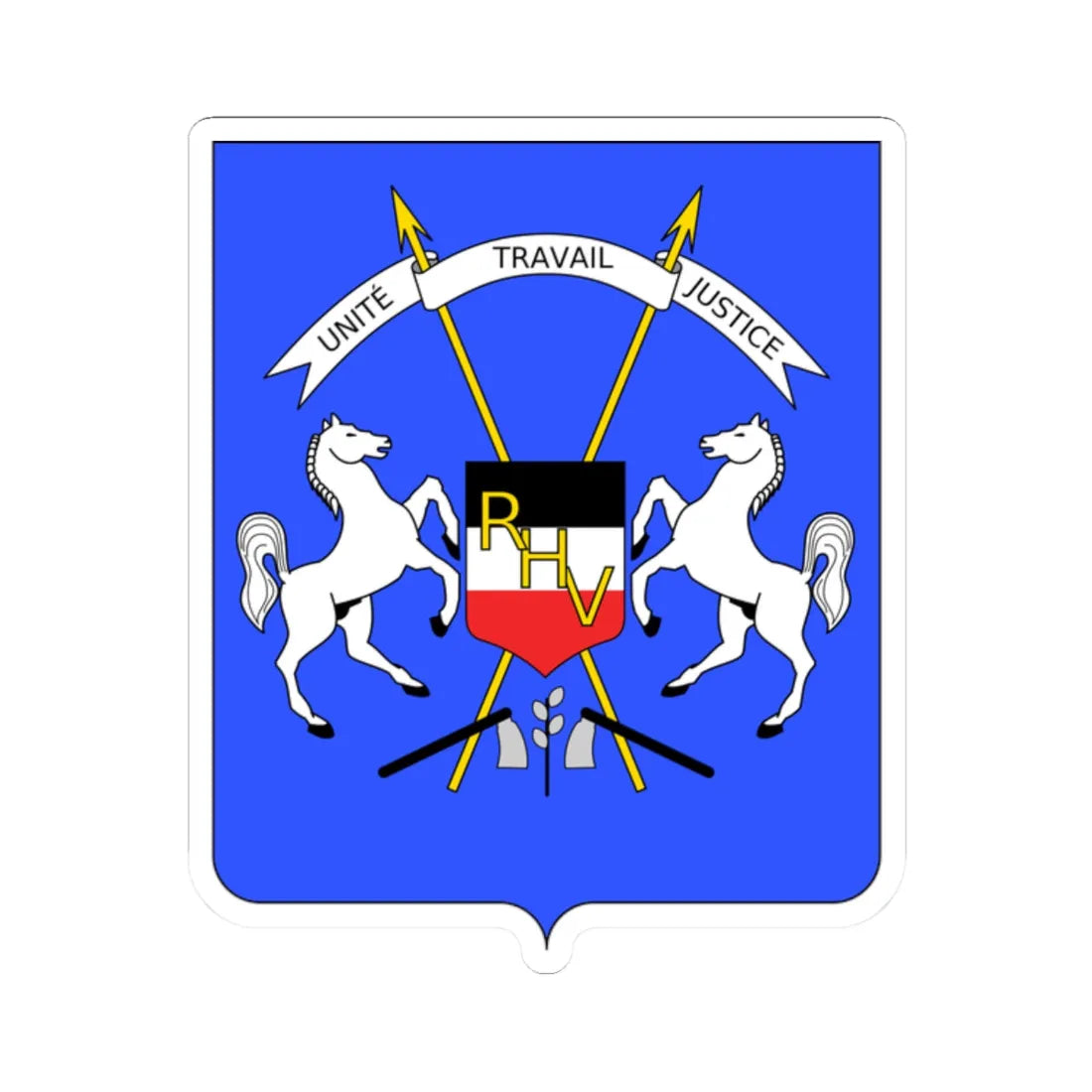 Coat of arms of Upper Volta - STICKER Vinyl Kiss-Cut Decal 2 Inch White - The Sticker Space