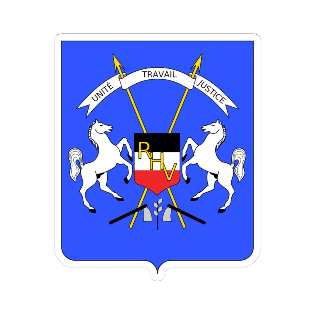 Coat of arms of Upper Volta - STICKER Vinyl Kiss-Cut Decal 3 Inch White - The Sticker Space