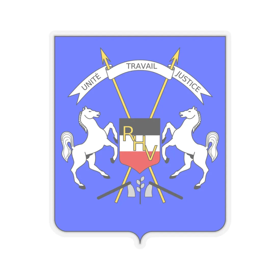 Coat of arms of Upper Volta - STICKER Vinyl Kiss-Cut Decal 4 Inch Transparent - The Sticker Space