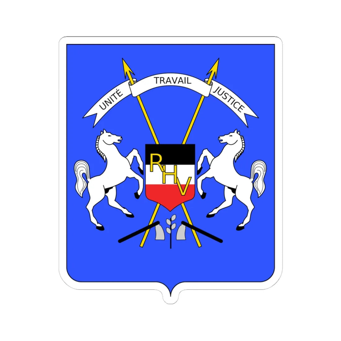 Coat of arms of Upper Volta - STICKER Vinyl Kiss-Cut Decal 4 Inch White - The Sticker Space