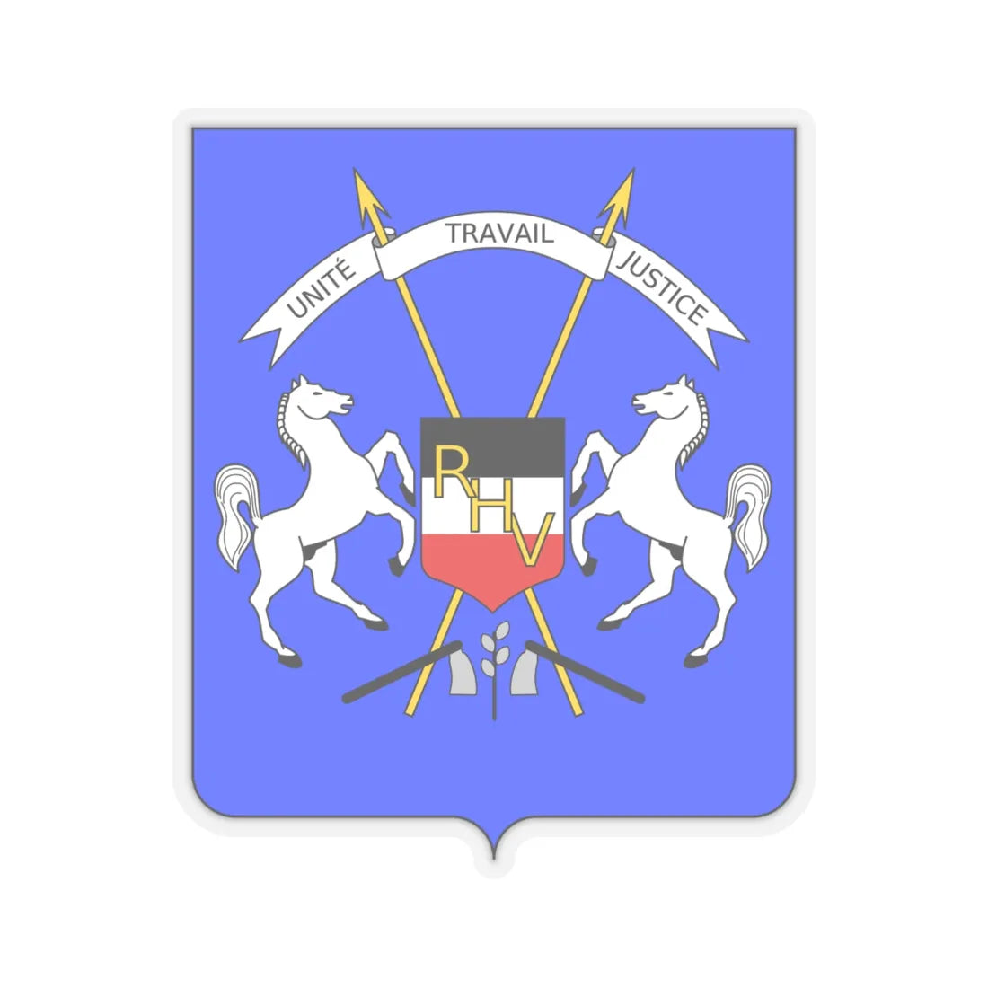 Coat of arms of Upper Volta - STICKER Vinyl Kiss-Cut Decal 6 Inch Transparent - The Sticker Space