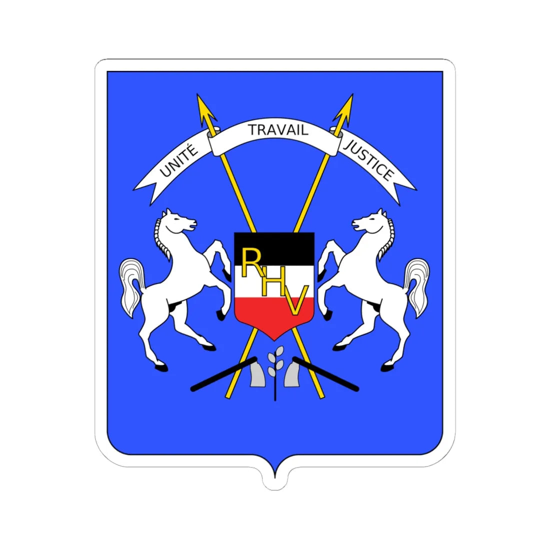 Coat of arms of Upper Volta - STICKER Vinyl Kiss-Cut Decal 6 Inch White - The Sticker Space