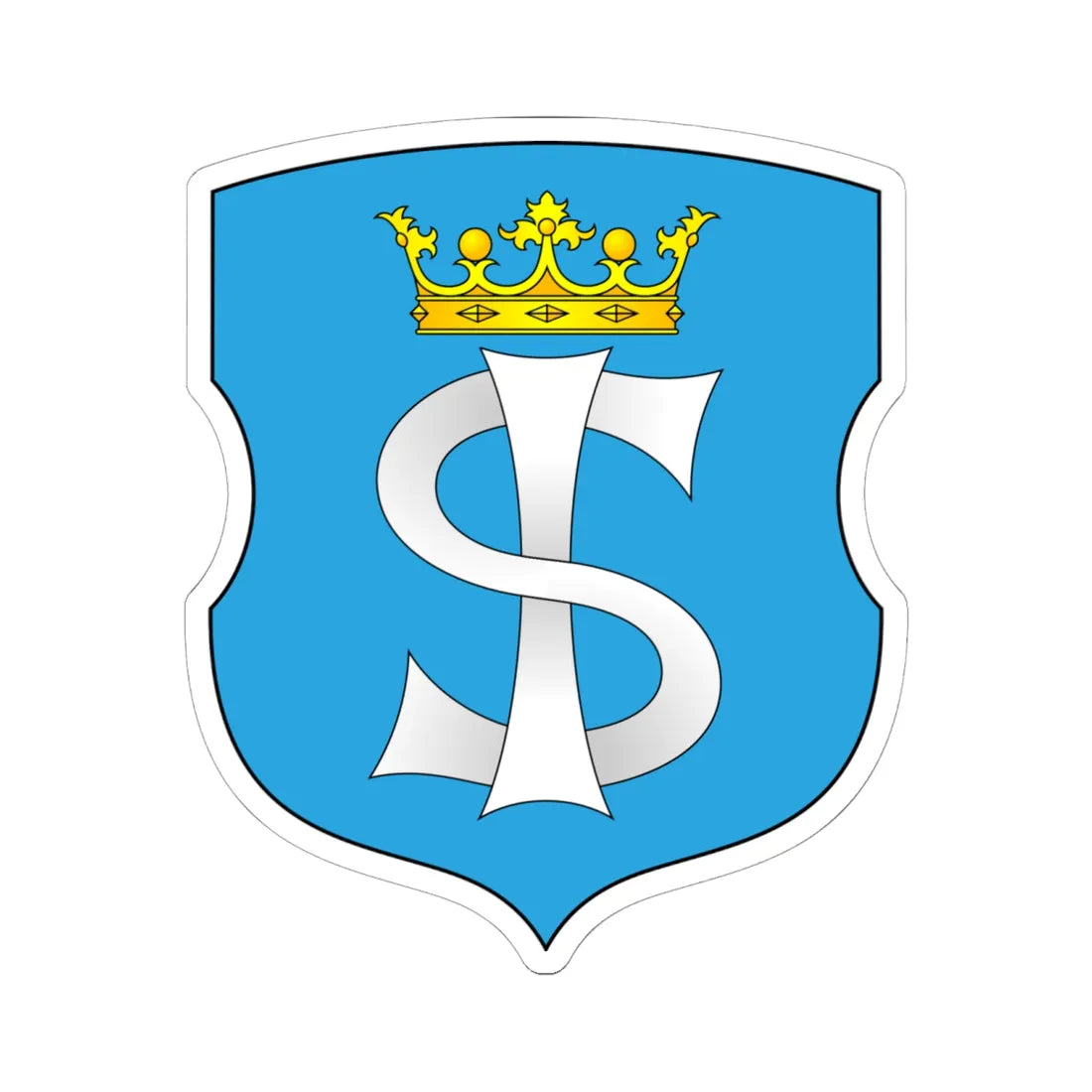 Coat of Arms of Ščučyn Belarus (Belarus) (Coat of Arms) STICKER Vinyl Kiss-Cut Decal 6 Inch White - The Sticker Space