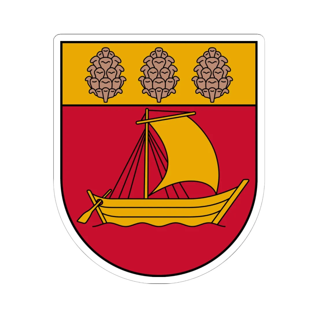 Coat of Arms of Valdemārpils (Latvia) (Coat of Arms) STICKER Vinyl Kiss-Cut Decal 6 Inch White - The Sticker Space