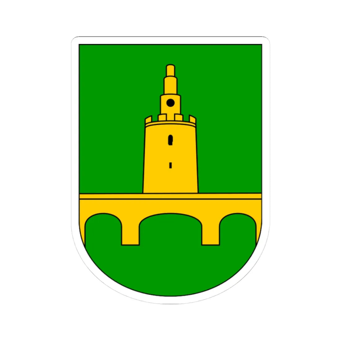 Coat of arms of Valpovo (Croatia) (Coat of Arms) STICKER Vinyl Kiss-Cut Decal 3 Inch White - The Sticker Space