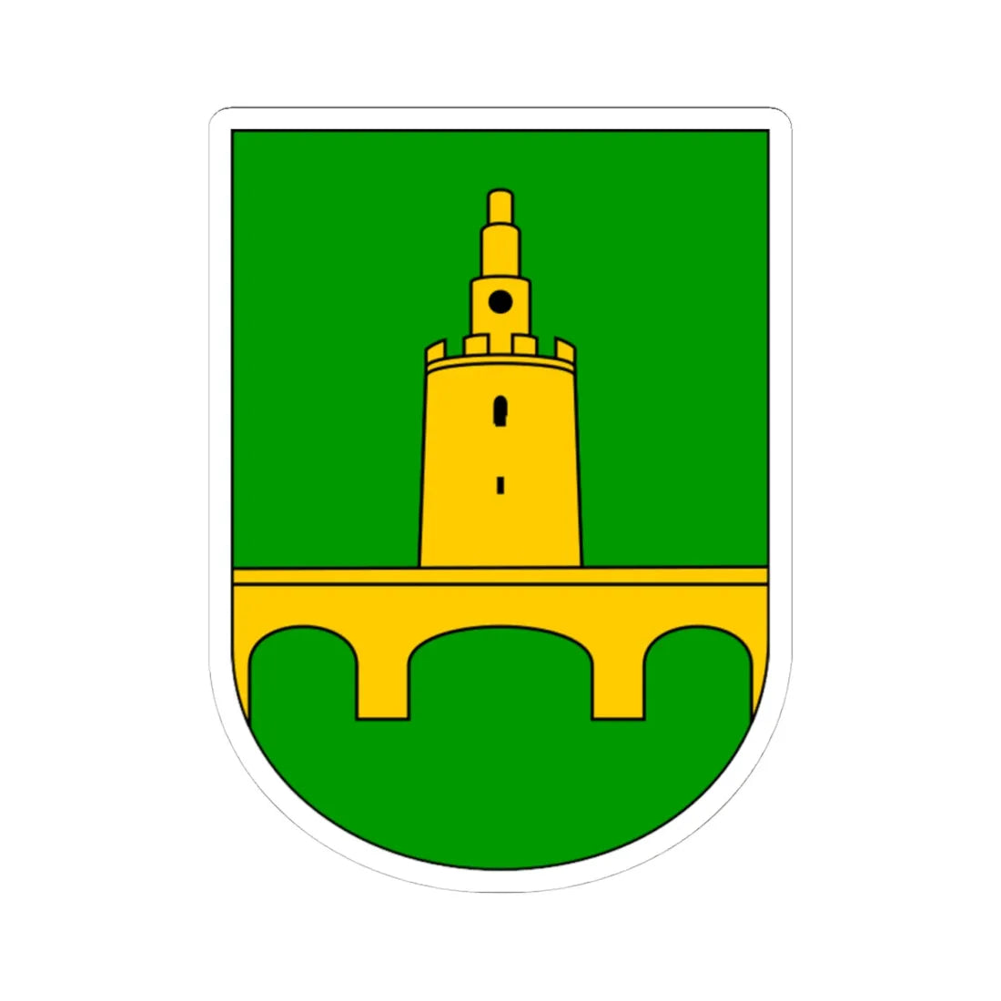 Coat of arms of Valpovo (Croatia) (Coat of Arms) STICKER Vinyl Kiss-Cut Decal 4 Inch White - The Sticker Space