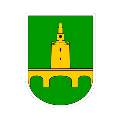 Coat of arms of Valpovo (Croatia) (Coat of Arms) STICKER Vinyl Kiss-Cut Decal 4 Inch White - The Sticker Space