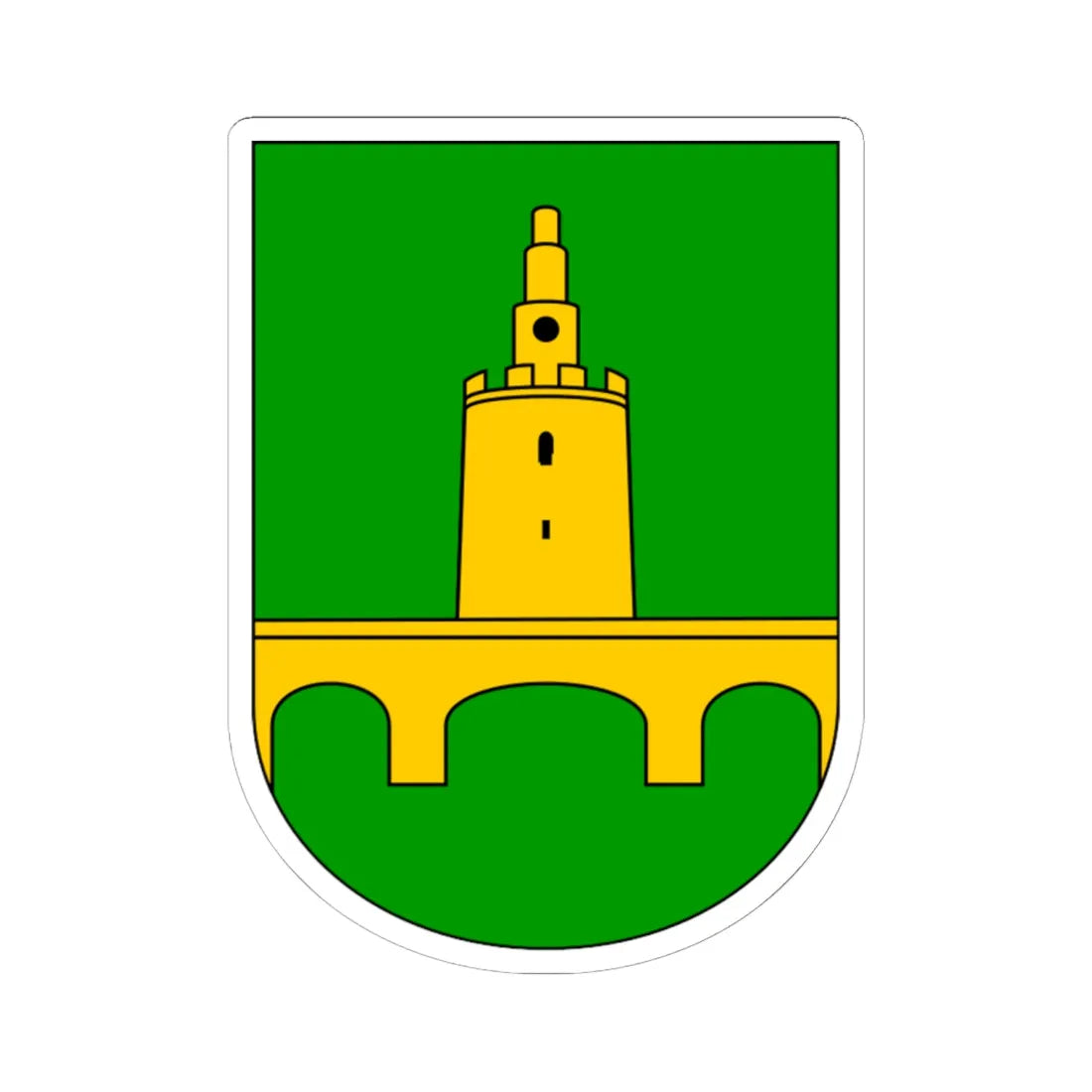 Coat of arms of Valpovo (Croatia) (Coat of Arms) STICKER Vinyl Kiss-Cut Decal 6 Inch White - The Sticker Space