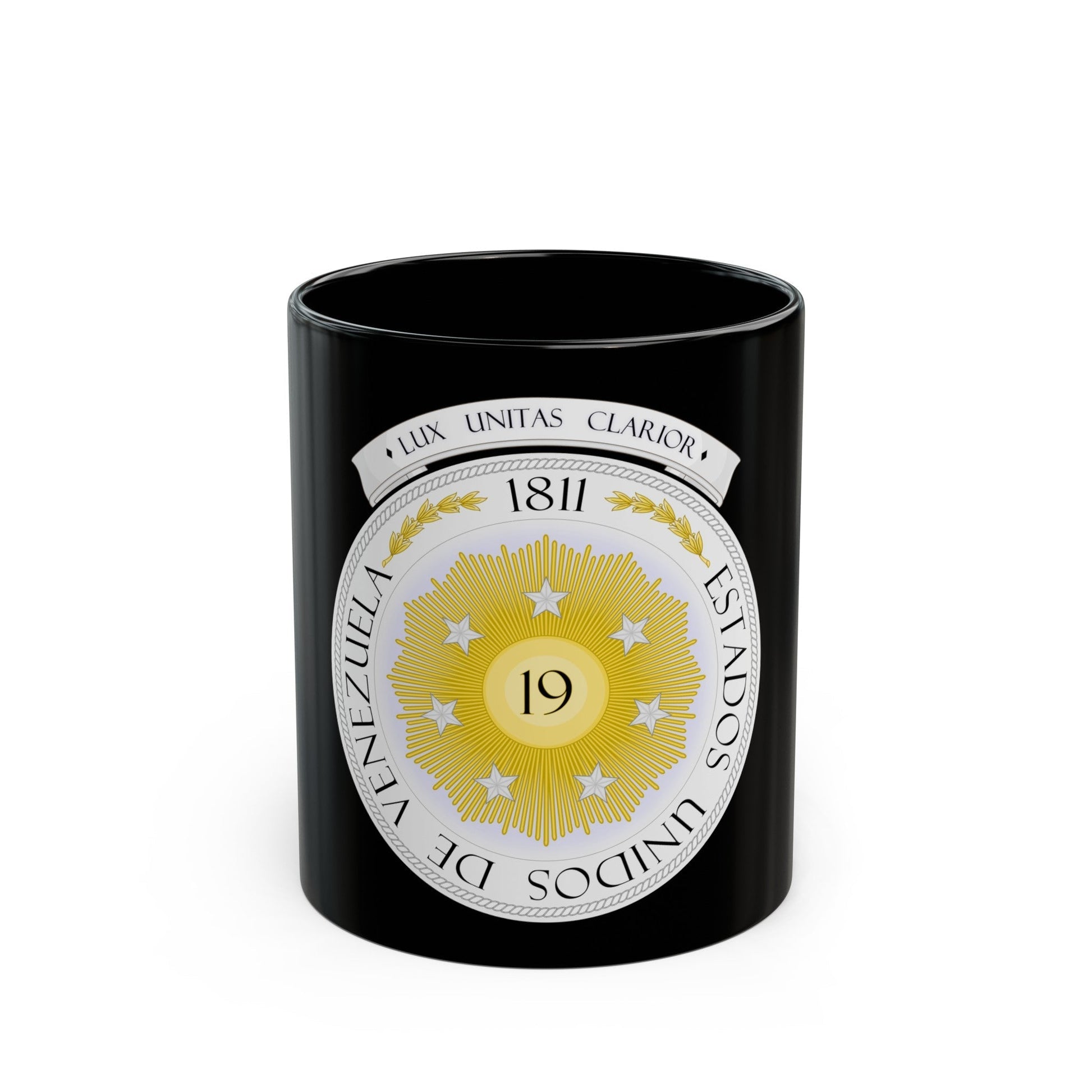 Coat of arms of Venezuela (1810) - Black Coffee Mug-11oz-The Sticker Space