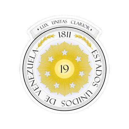 Coat of arms of Venezuela (1810) - STICKER Vinyl Kiss-Cut Decal 3 Inch White - The Sticker Space