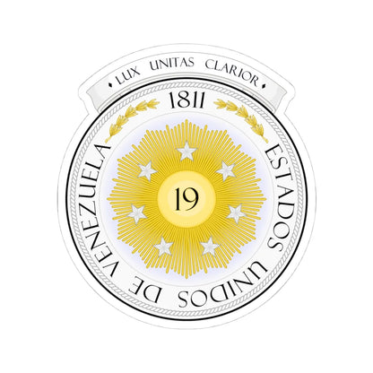 Coat of arms of Venezuela (1810) - STICKER Vinyl Kiss-Cut Decal 4 Inch White - The Sticker Space