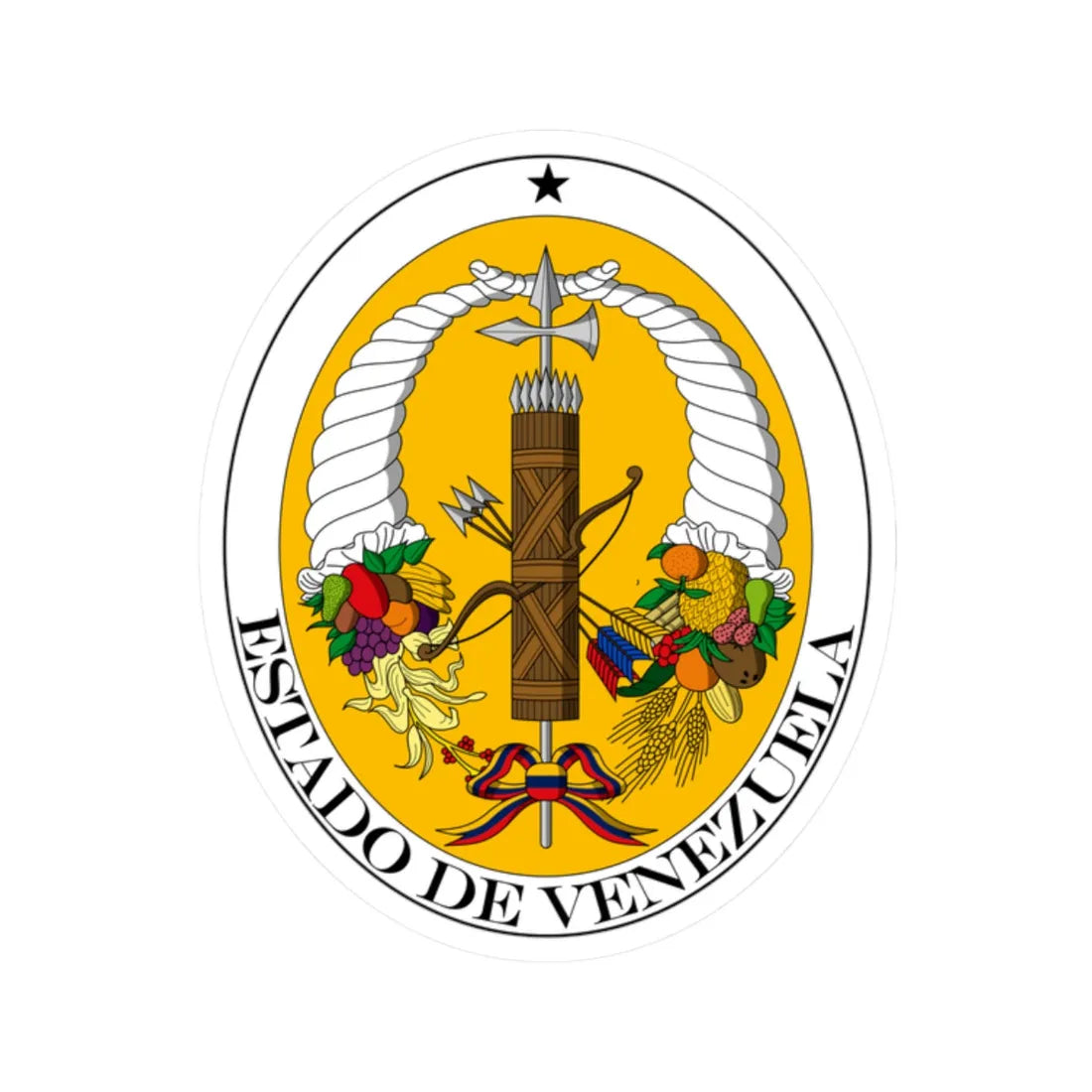 Coat of arms of Venezuela (1830-1836) - STICKER Vinyl Kiss-Cut Decal 2 Inch White - The Sticker Space