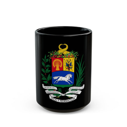 Coat of arms of Venezuela (1871) - Black Coffee Mug-15oz-The Sticker Space