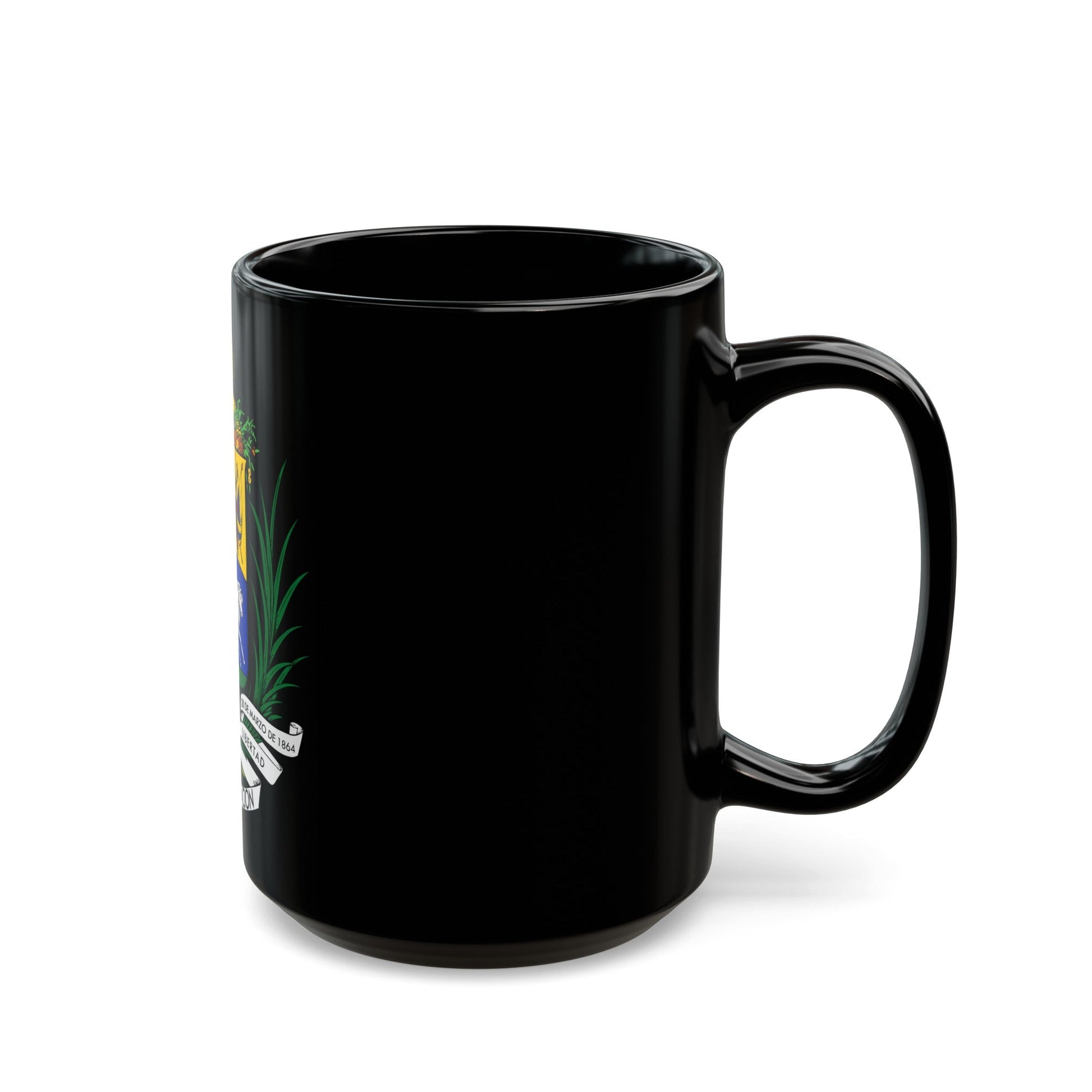 Coat of arms of Venezuela (1871) - Black Coffee Mug-The Sticker Space