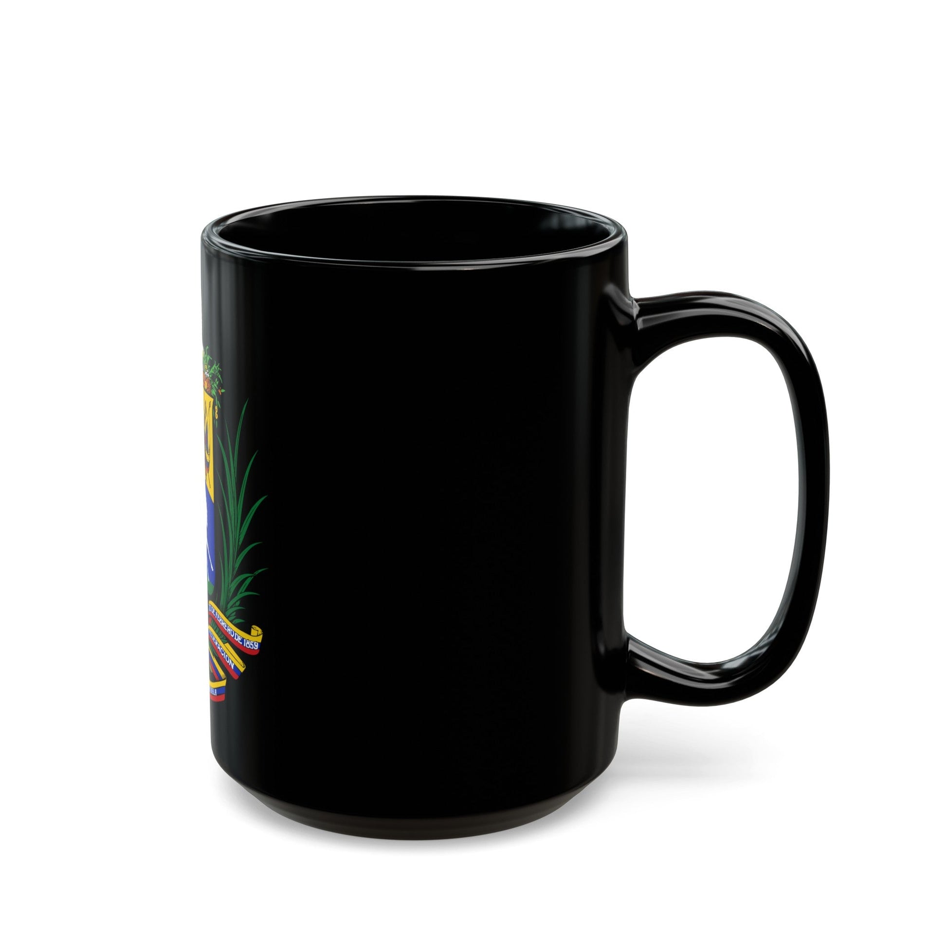 Coat of arms of Venezuela (1954-2006) - Black Coffee Mug-The Sticker Space