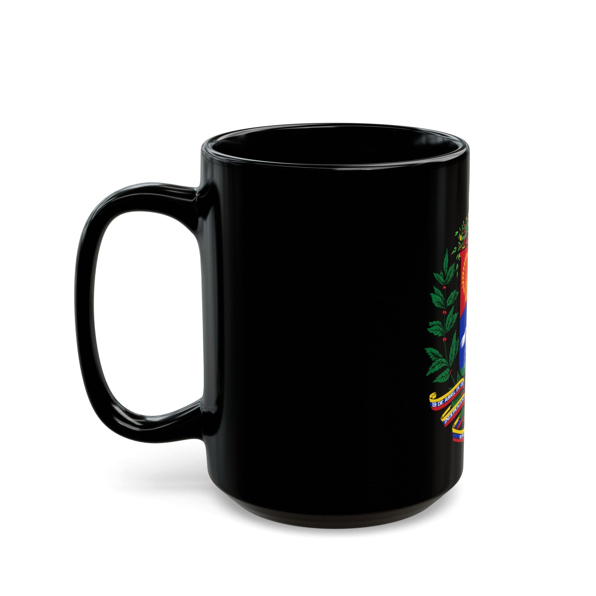 Coat of arms of Venezuela (1954-2006) - Black Coffee Mug-The Sticker Space