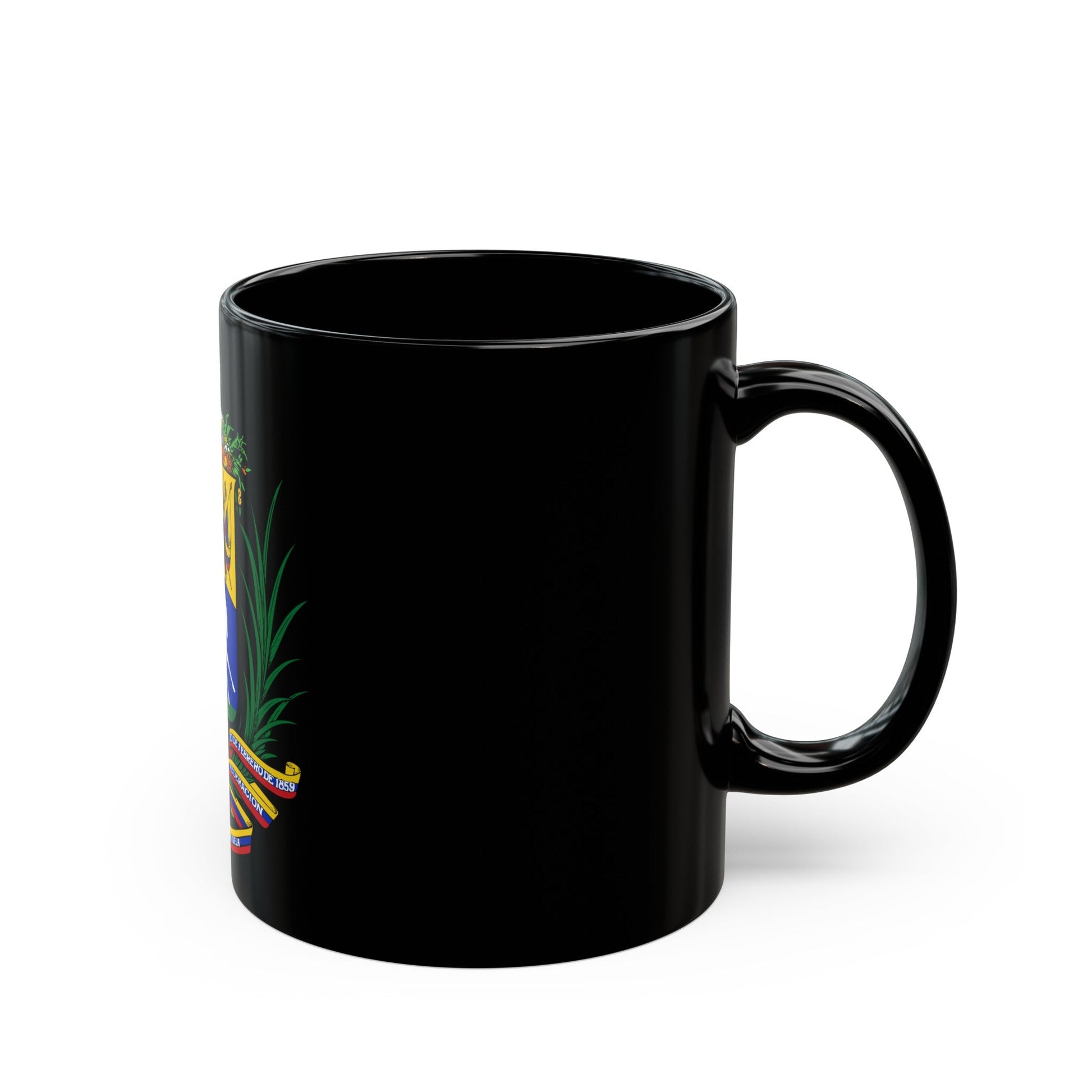 Coat of arms of Venezuela (1954-2006) - Black Coffee Mug-The Sticker Space