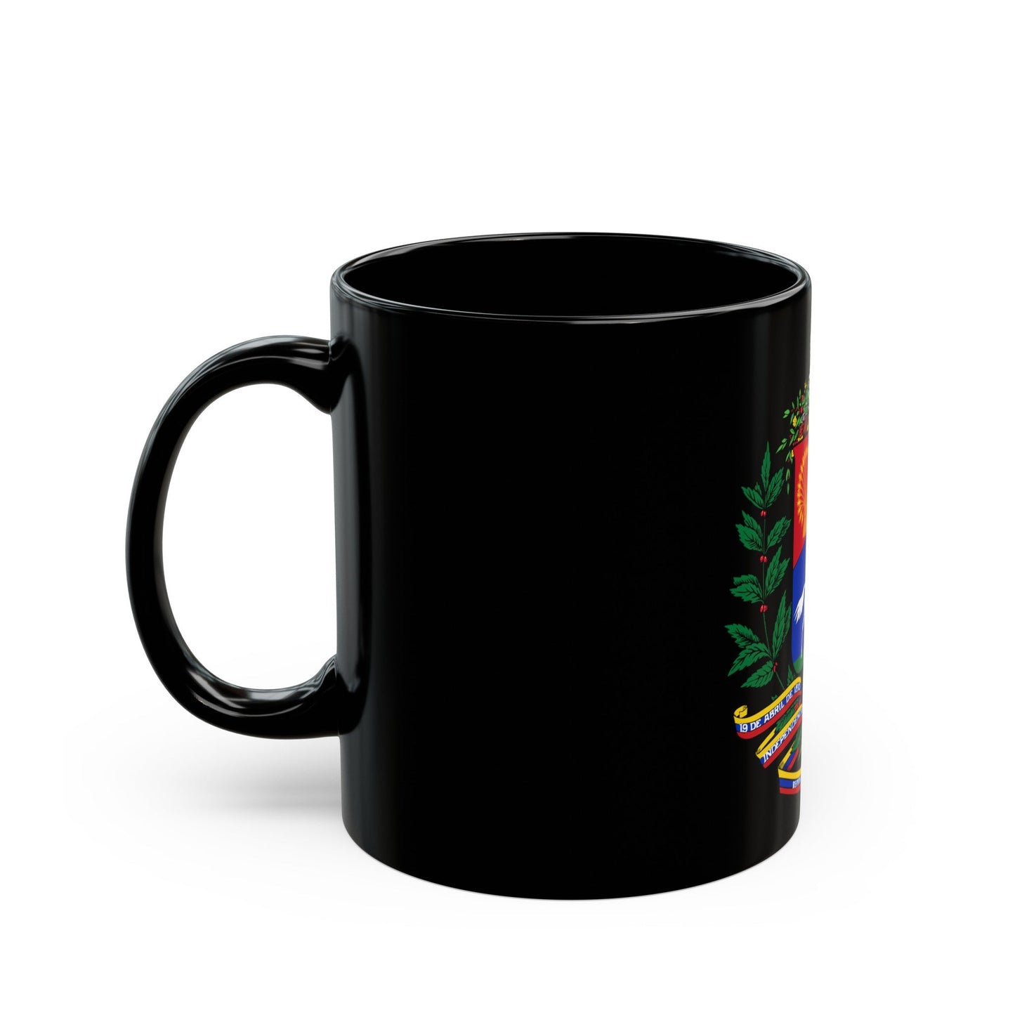 Coat of arms of Venezuela (1954-2006) - Black Coffee Mug-The Sticker Space