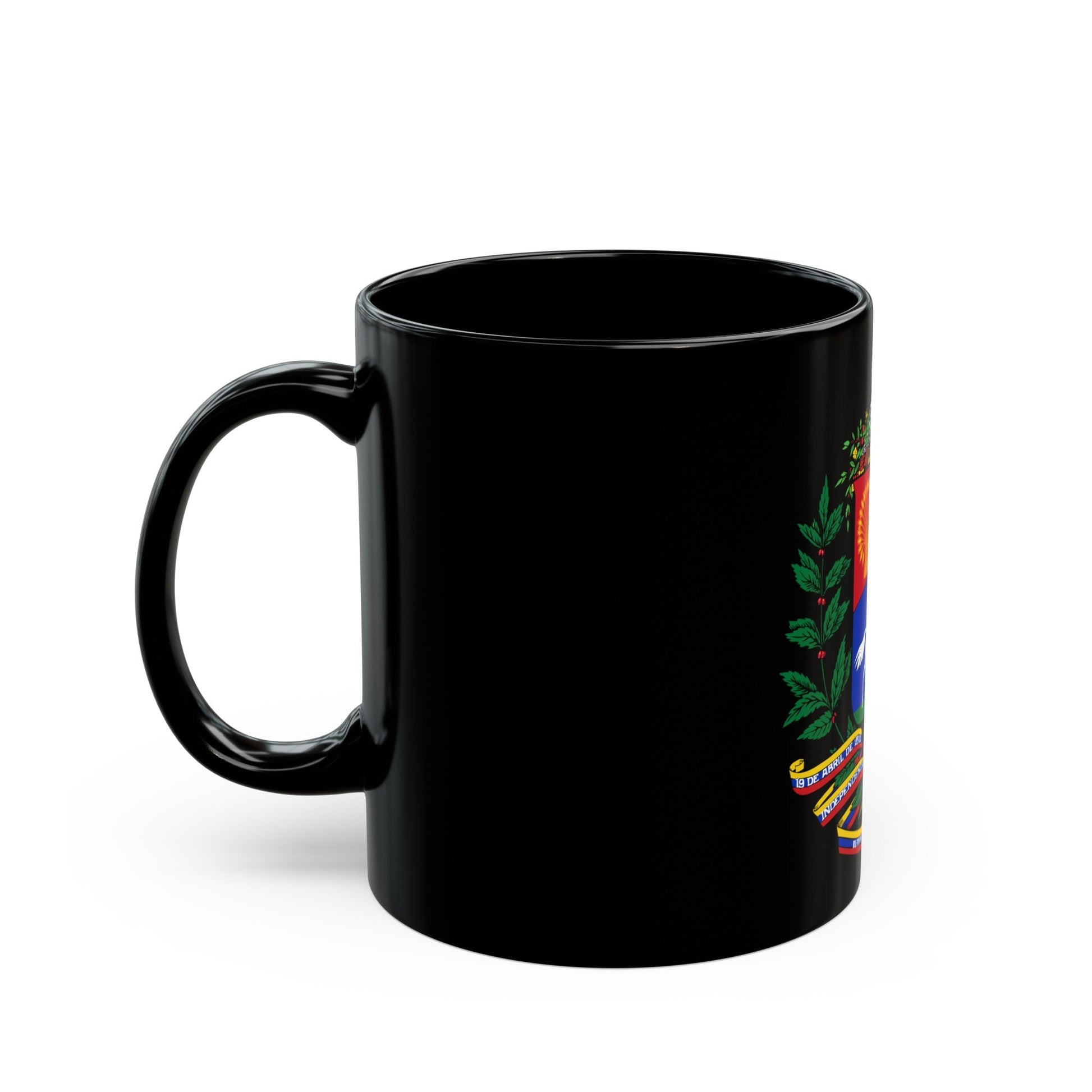 Coat of arms of Venezuela (1954-2006) - Black Coffee Mug-The Sticker Space