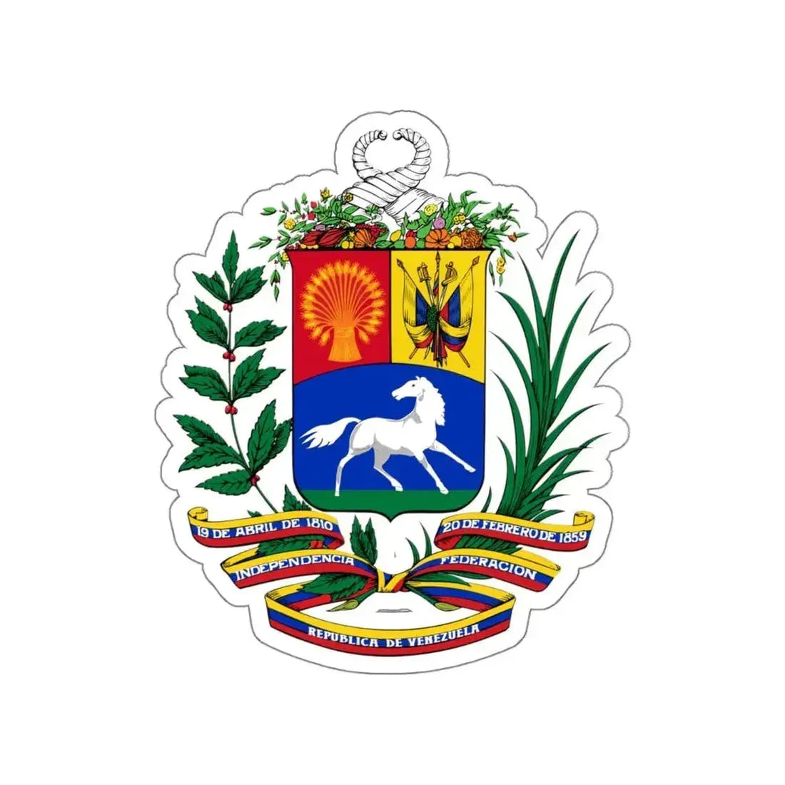 Coat of arms of Venezuela (1954-2006) STICKER Vinyl Die-Cut Decal - The Sticker Space
