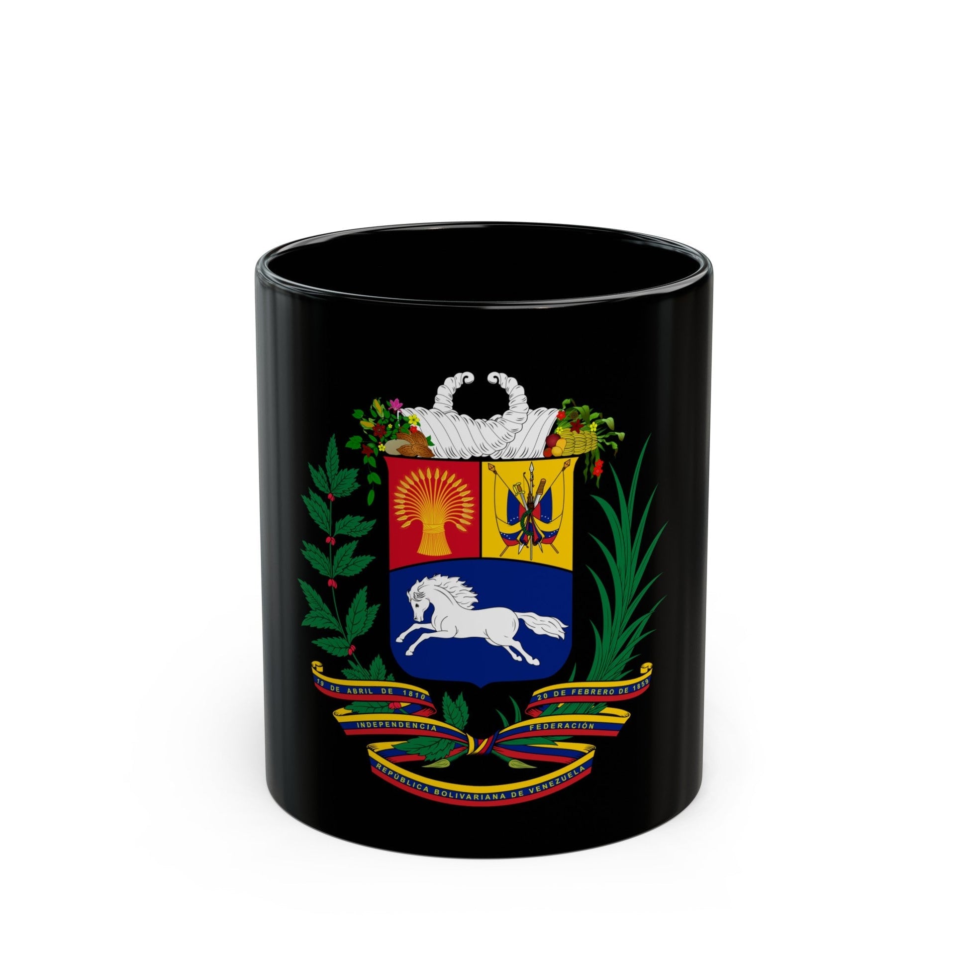 Coat of arms of Venezuela - Black Coffee Mug-11oz-The Sticker Space