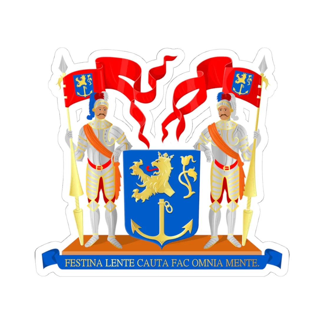 Coat of arms of Venlo (Netherlands) (Coat of Arms) STICKER Vinyl Kiss-Cut Decal 4 Inch White - The Sticker Space