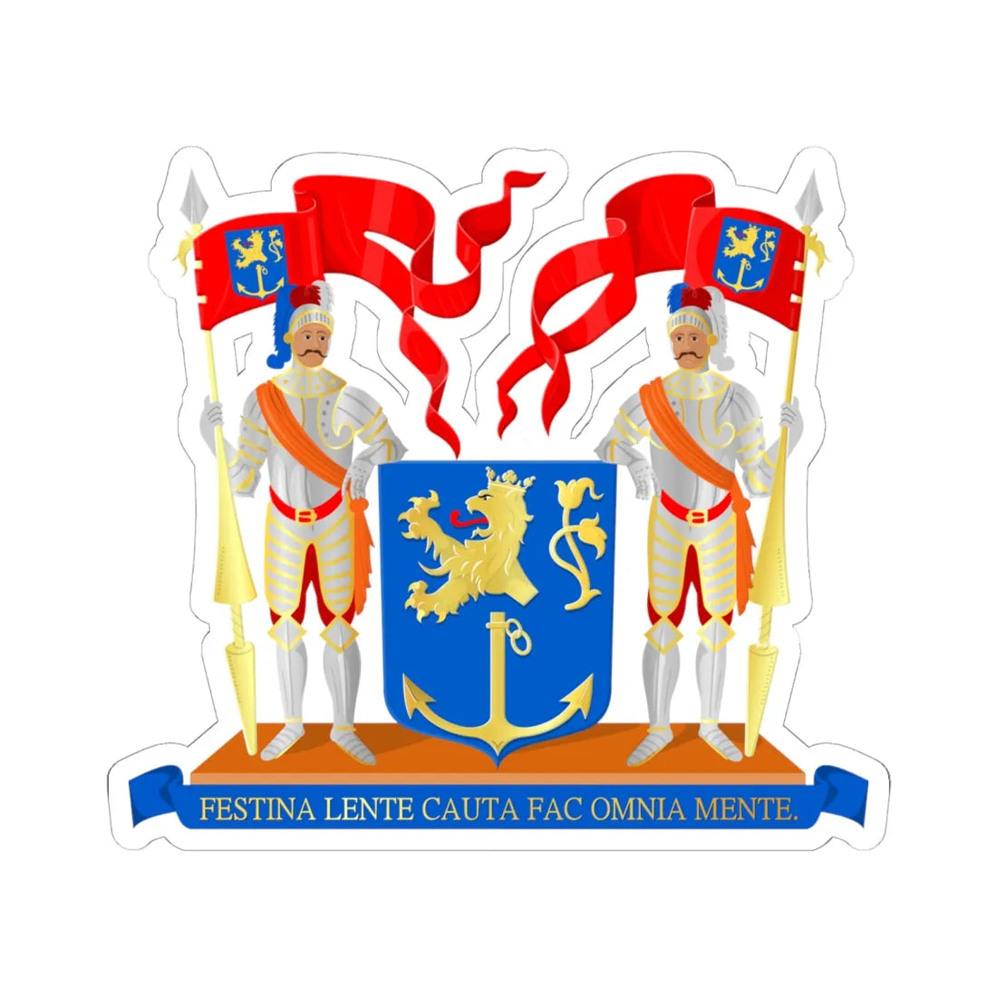 Coat of arms of Venlo (Netherlands) (Coat of Arms) STICKER Vinyl Kiss-Cut Decal 6 Inch White - The Sticker Space