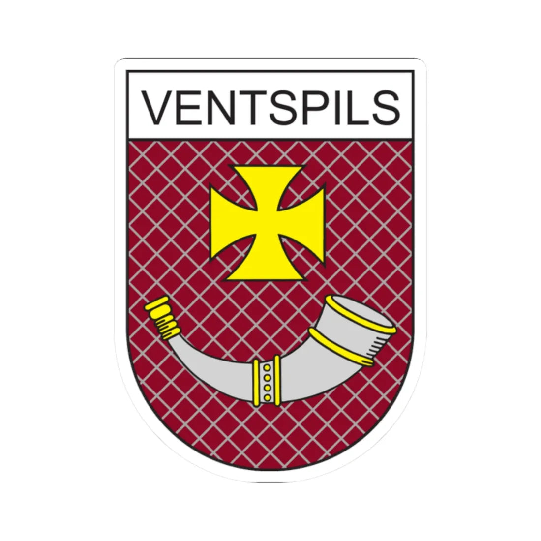 Coat of Arms of Ventspils (Latvia) (Coat of Arms) STICKER Vinyl Kiss-Cut Decal 2 Inch White - The Sticker Space