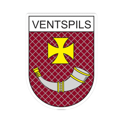 Coat of Arms of Ventspils (Latvia) (Coat of Arms) STICKER Vinyl Kiss-Cut Decal 3 Inch White - The Sticker Space